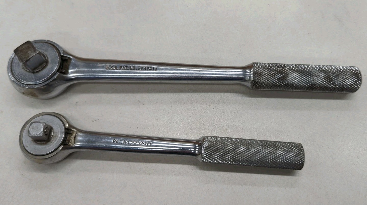 2pc Vintage S-K USA Ratchet Set 1/2″ 42470 & 3/8″ 45170