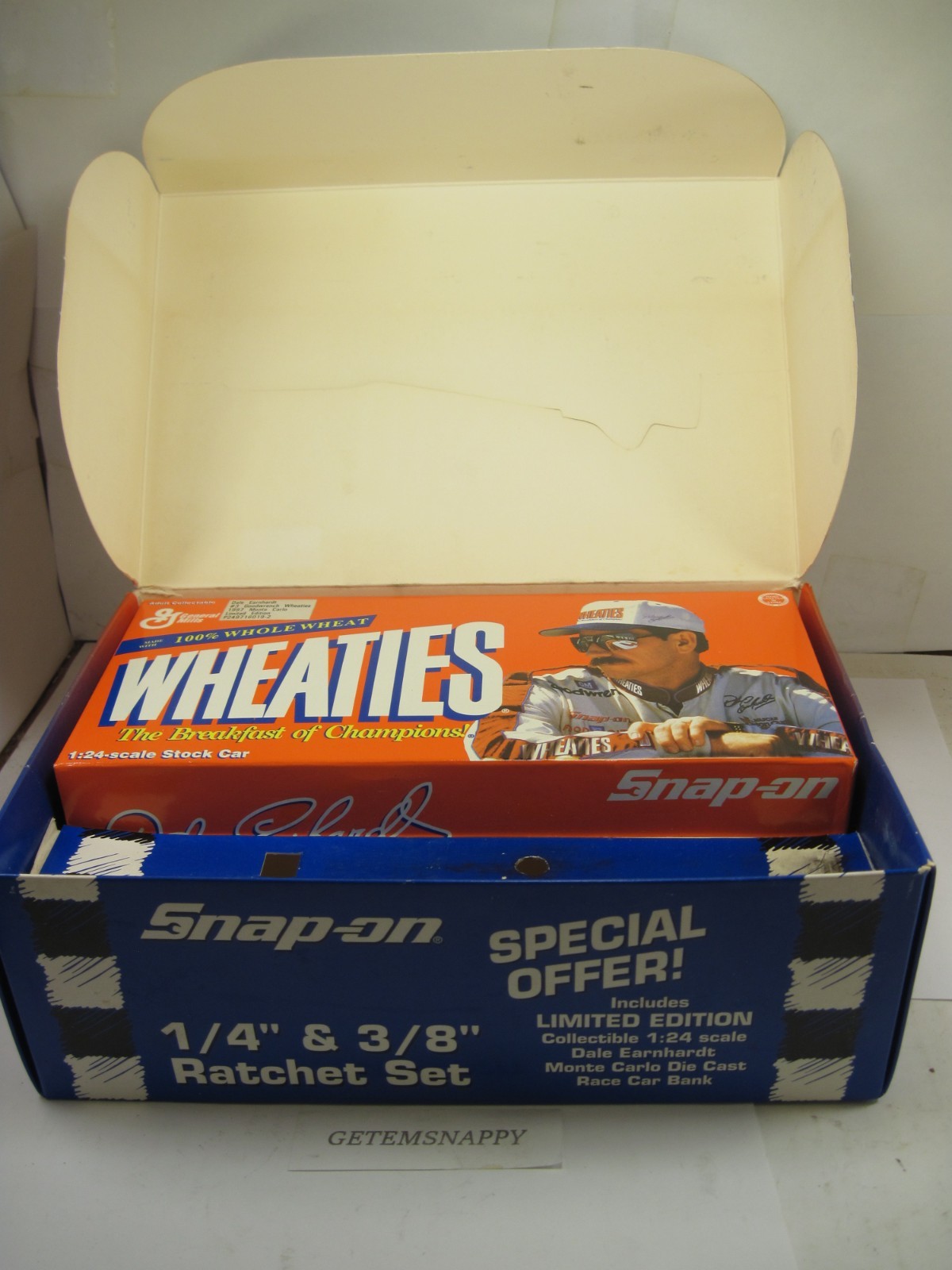 Snap On 3/8″ & 1/4″ Drive Dale Earnhart Ratchet Set Box W/Wheaties Car NEW
