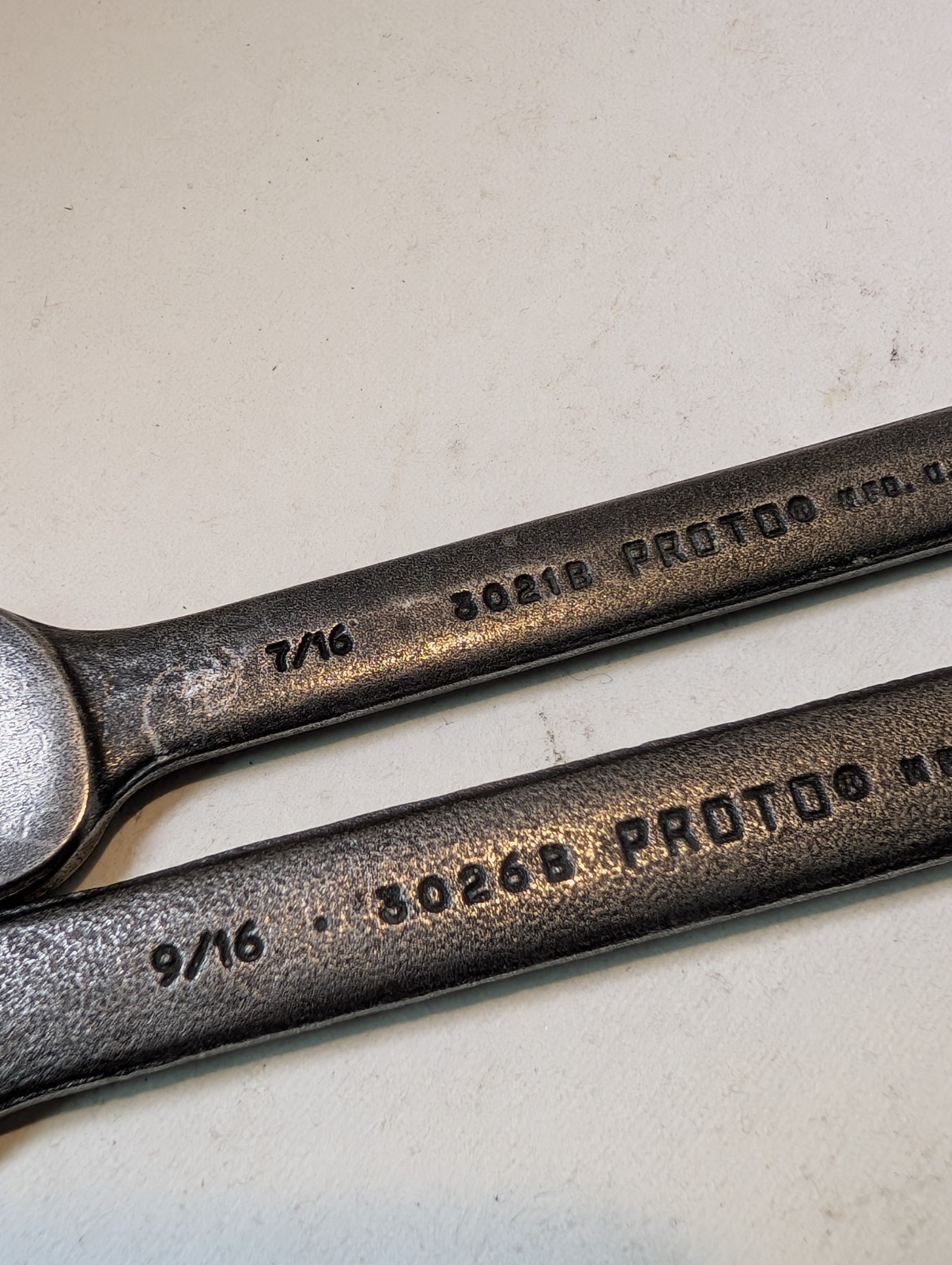 Vtg Proto Prof USA Double Open End Wrench X 2 Lot 9/16″-1/2″ & 7/16″-3/8″