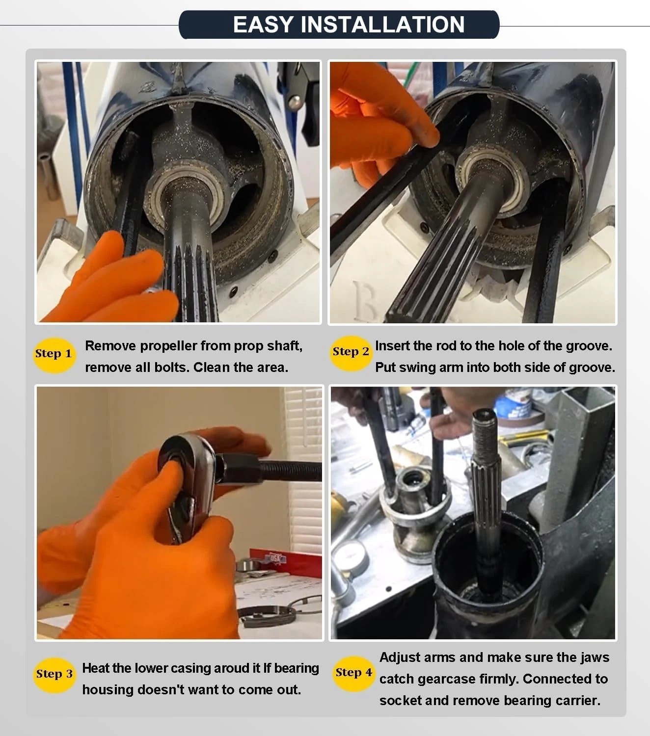 Lower Unit Bearing Removal Tool – Heat-Treated Steel
