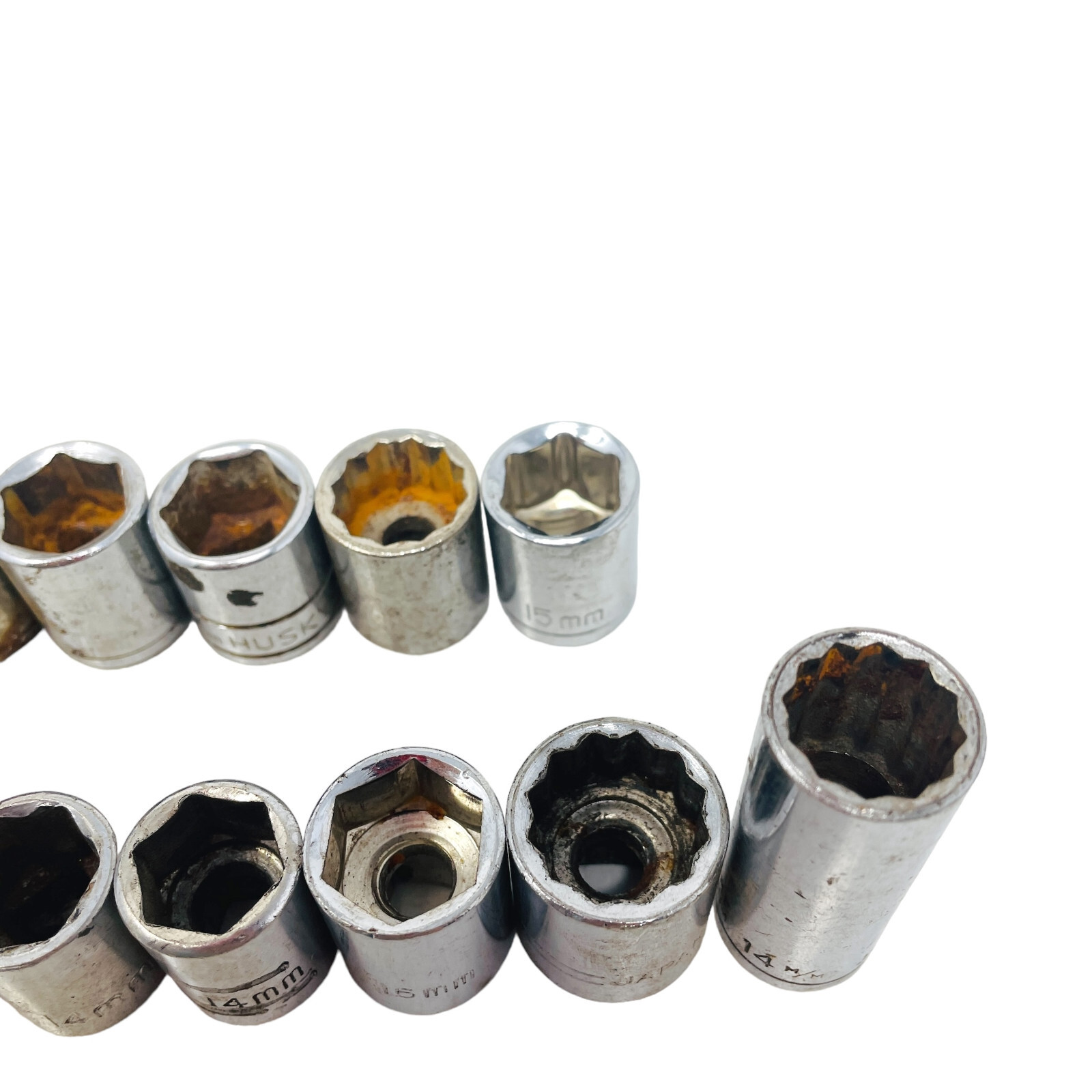 16 Pcs Husky and Assorted 14mm, 15mm, 16mm, 4mm, 12mm Socket Set