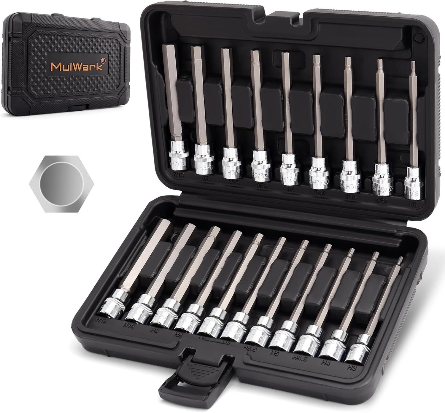 Metric & SAE Long Allen Socket Set – 3mm to 12mm