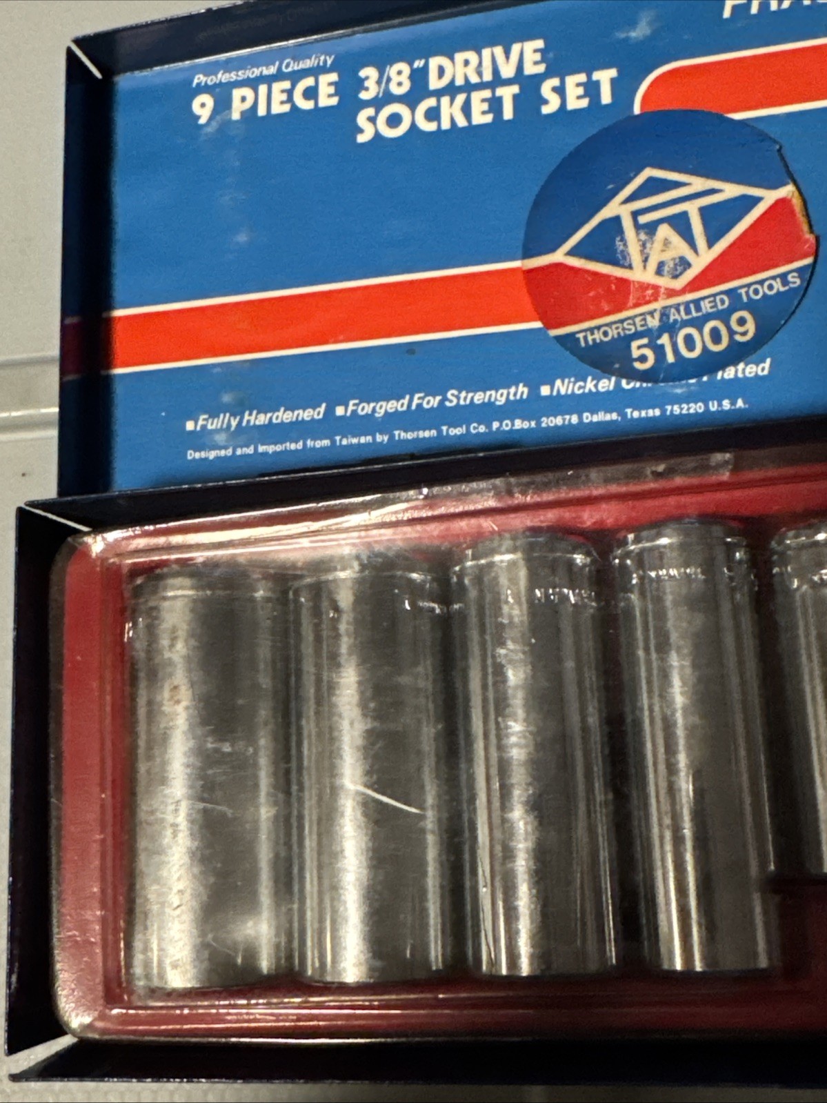 Thorsen Tool 9 Piece 3/8 Drive Deep Well Socket Set