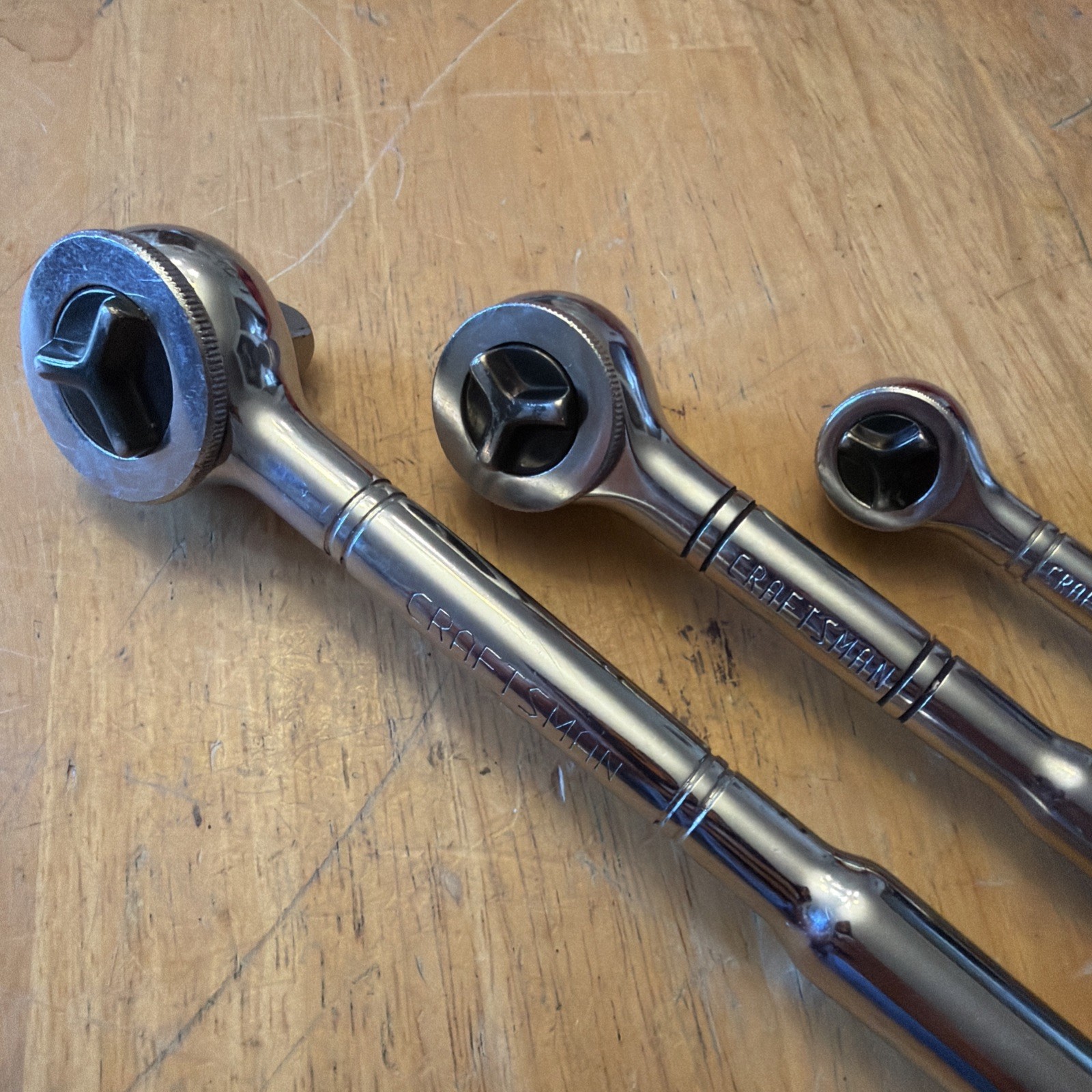 Craftsman 3 ratchet set Drive Thumb Wheel Tri-Wing Ratchets 943795-97 USA Used.