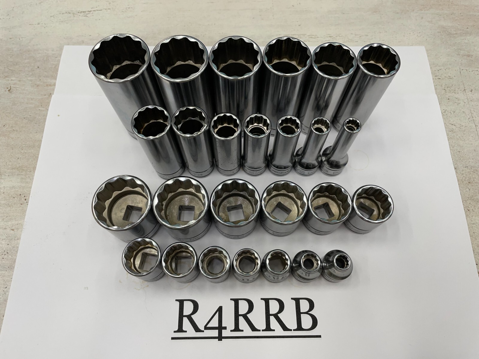 Snap-on Tools NEW 3/8″ Drive SAE Shallow Deep 12 Point Socket Double BONUS Set