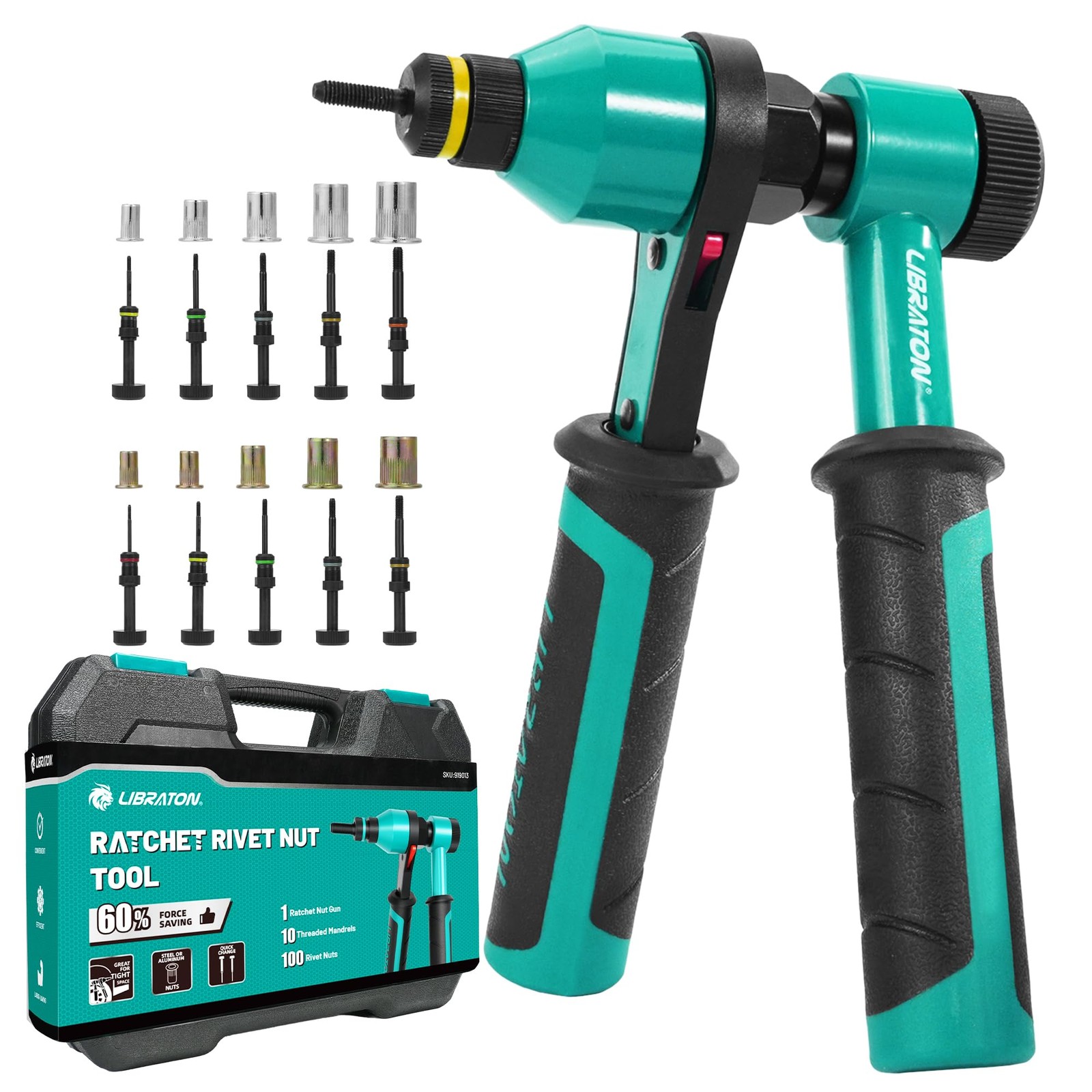 LIBRATON Rivet Nut Tool, Rivnut Professional Ratchet SAE and Metric