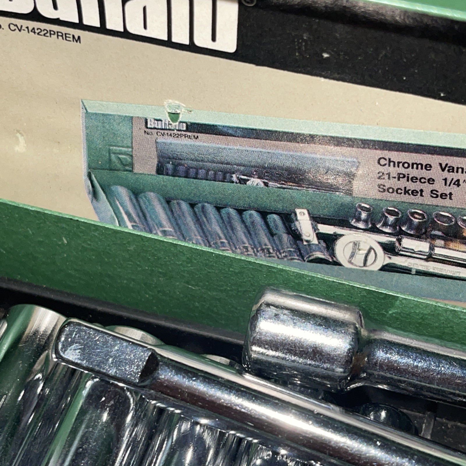 Buffalo 21 Piece 1/4 Drive SAE 6 Point Deep & Standard Socket Set Vintage Case