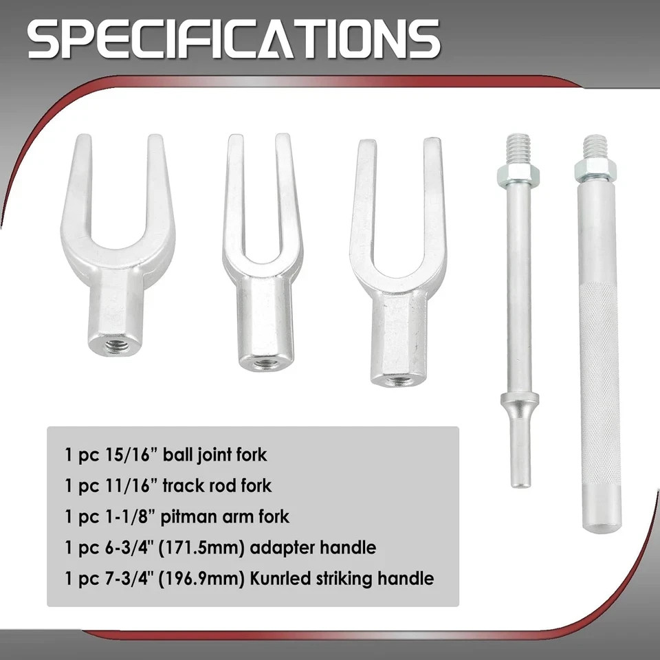 Atp 5pcs Pickle Fork Ball Joint Separator Set Tie Rod/ball Joint Separator Kit F