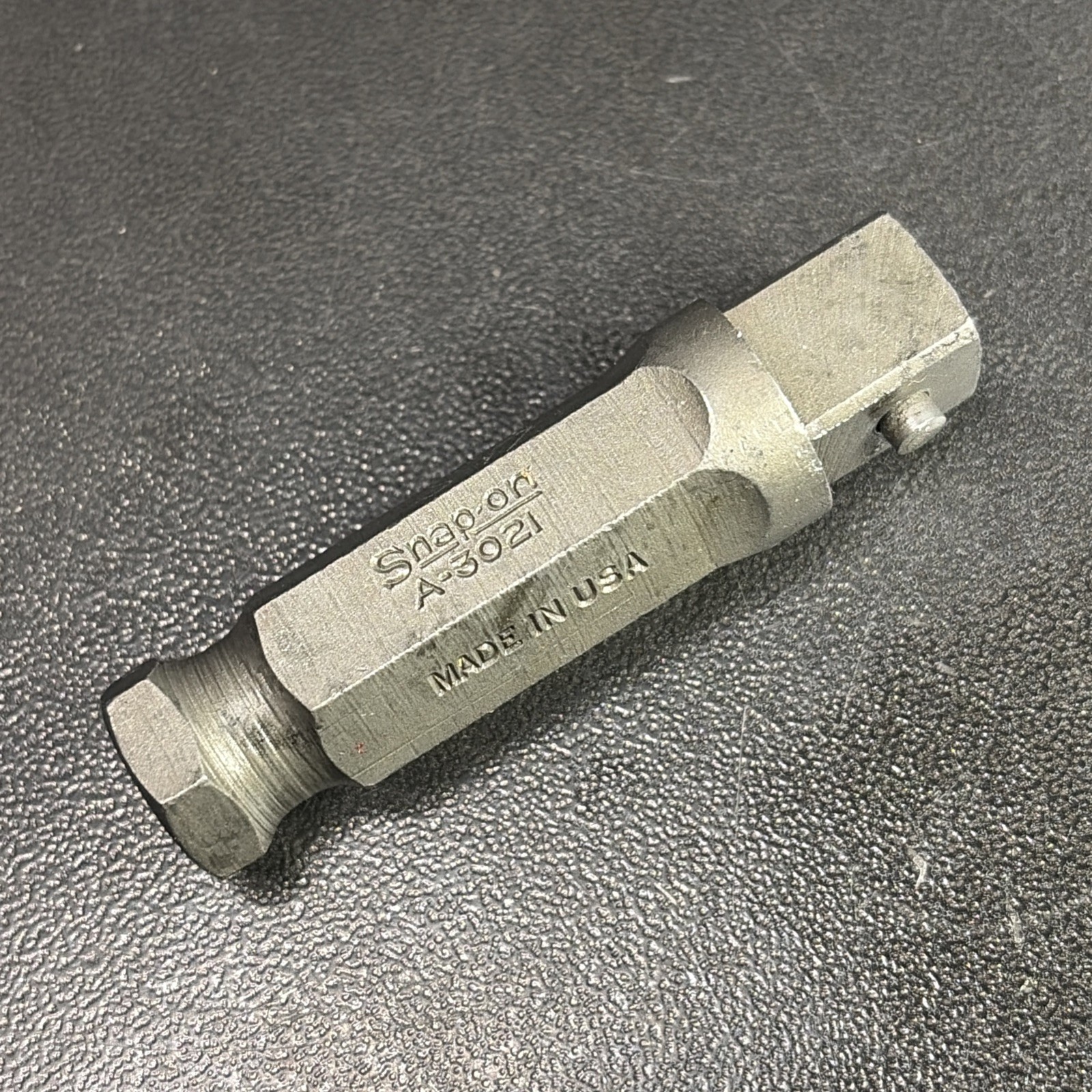 Vtg Snap-on 3/8″ Hex – 3/8″ Square Dr Power Adapter Pinned A3021 USA Owners Mark