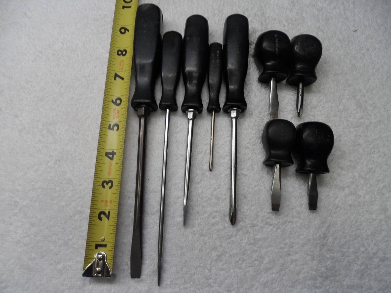 Snap-On 3 Phillips 6 Slotted Screwdriver Set. made in USA (Black) – 9 pcs