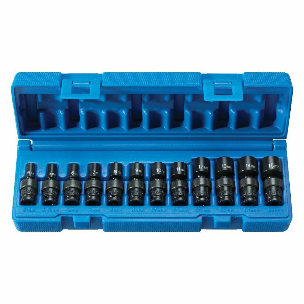 Grey Pneumatic 9712UM 1/4″ Surface Drive 12 Piece Impact Universal Metric Set