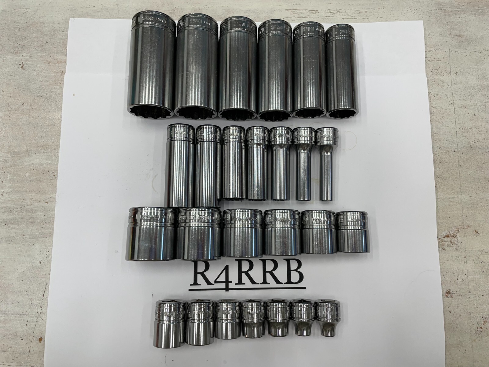 Snap-on Tools NEW 3/8″ Drive SAE Shallow Deep 12 Point Socket Double BONUS Set