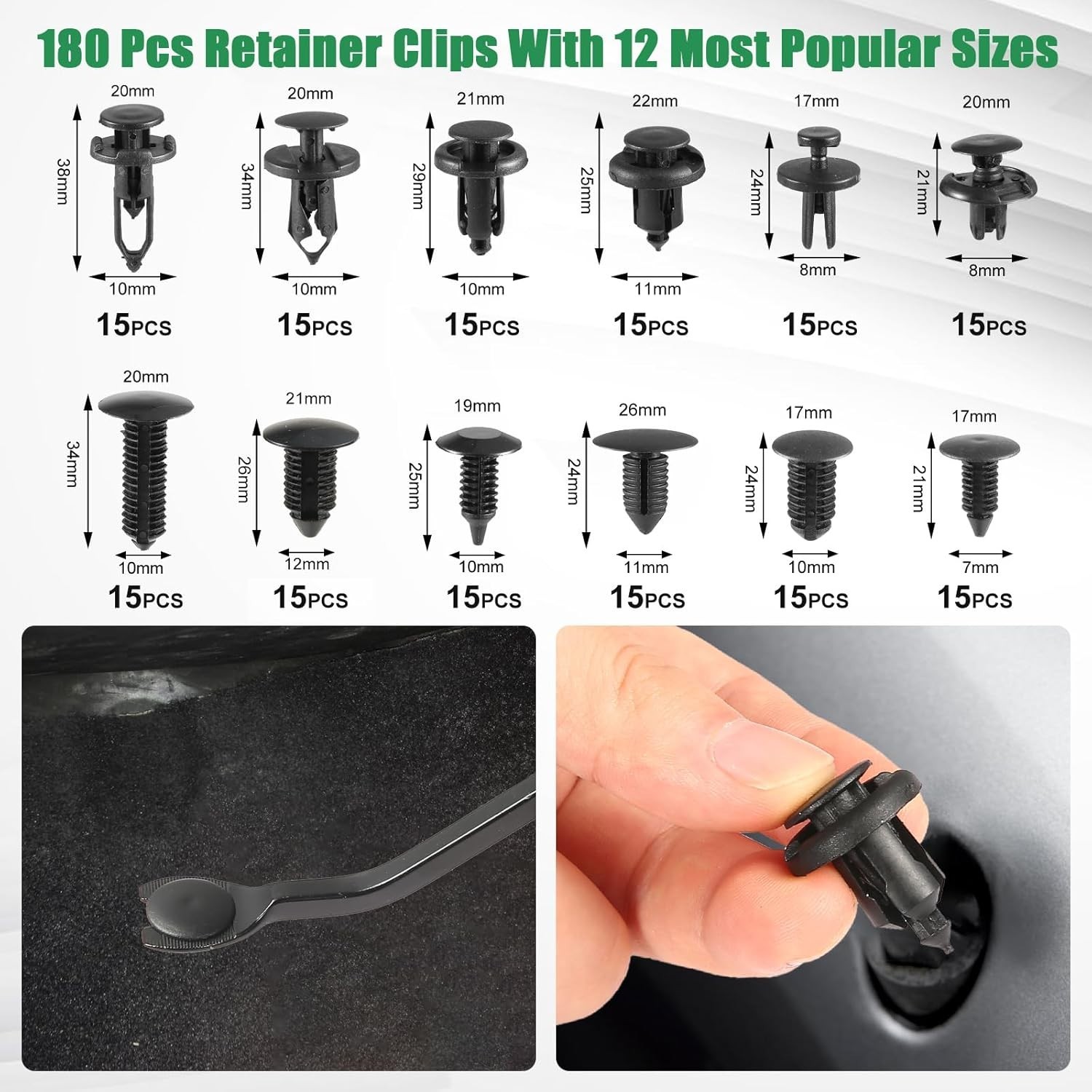 415Pcs Trim Removal Tool, Car Panel Door Radio Removal Kit, Auto Push Pin Bum…