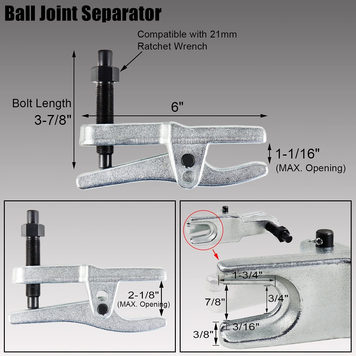 5PC Pitman Arm Tie Rod End Ball Joint Separator Remove Inner Bearing Race Puller