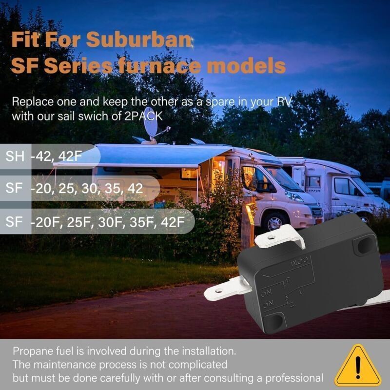 232261 Low Airflow Sail Switch for Suburban SF-20/25/30/35/42 RV Furnace 2Pack