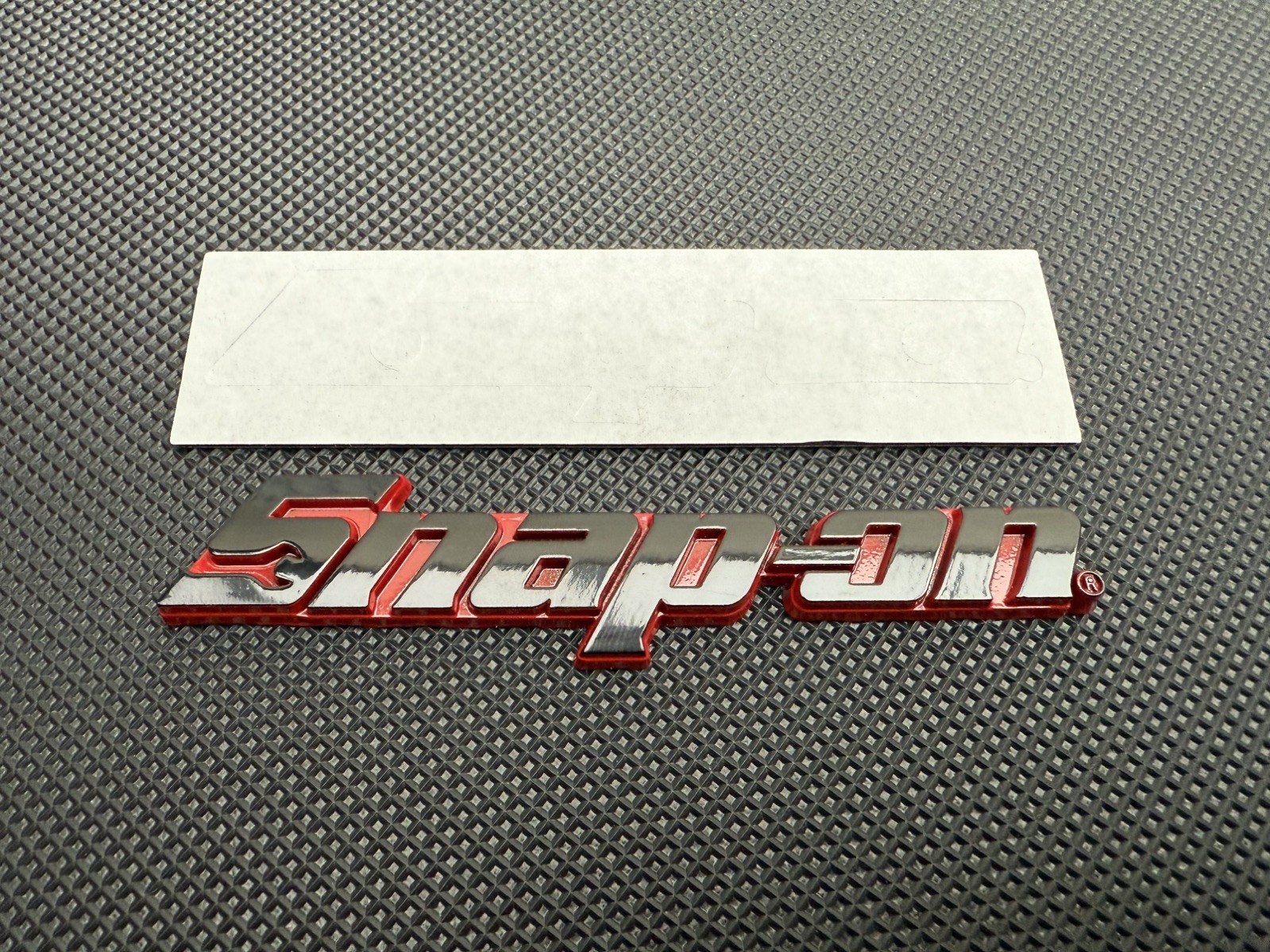 Snap On LOGO 5” Black metal Toolbox Roll Cab Badge Logo Emblem Sticker Decal
