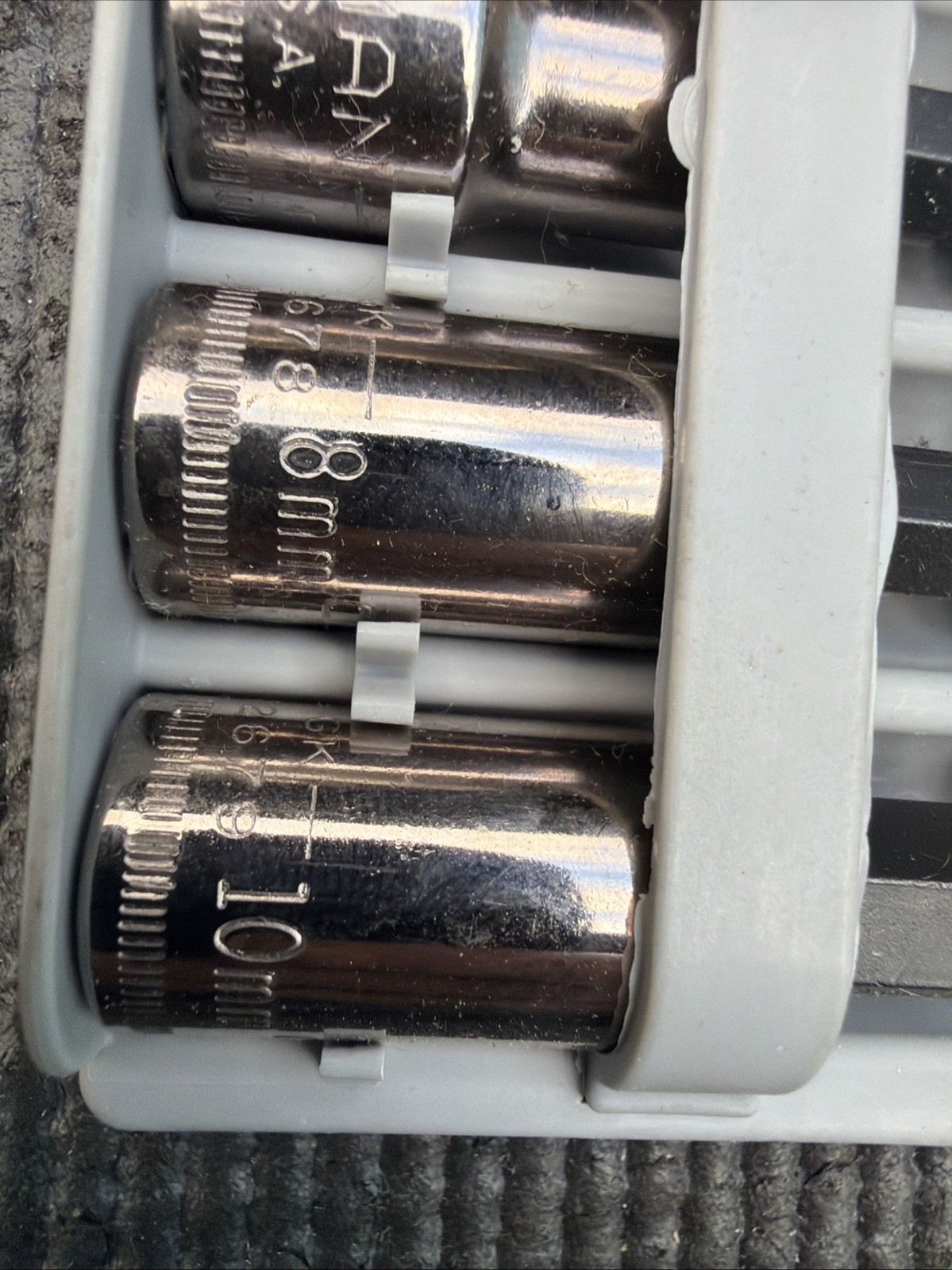 Sears Craftsman USA 6pc Socket Set 3/8 Drive Metric 34448 Hex Bit Nos