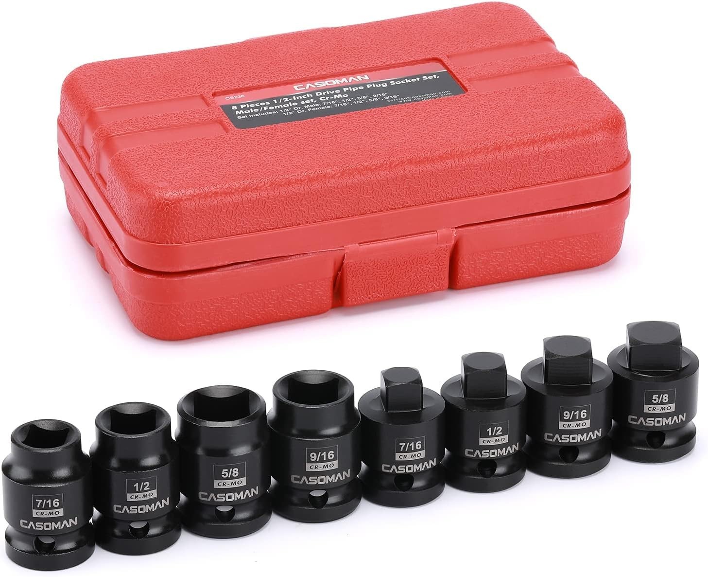 Versatile 8PCS Pipe Plug Socket Set with Durable Chrome Steel and Tapered Design
