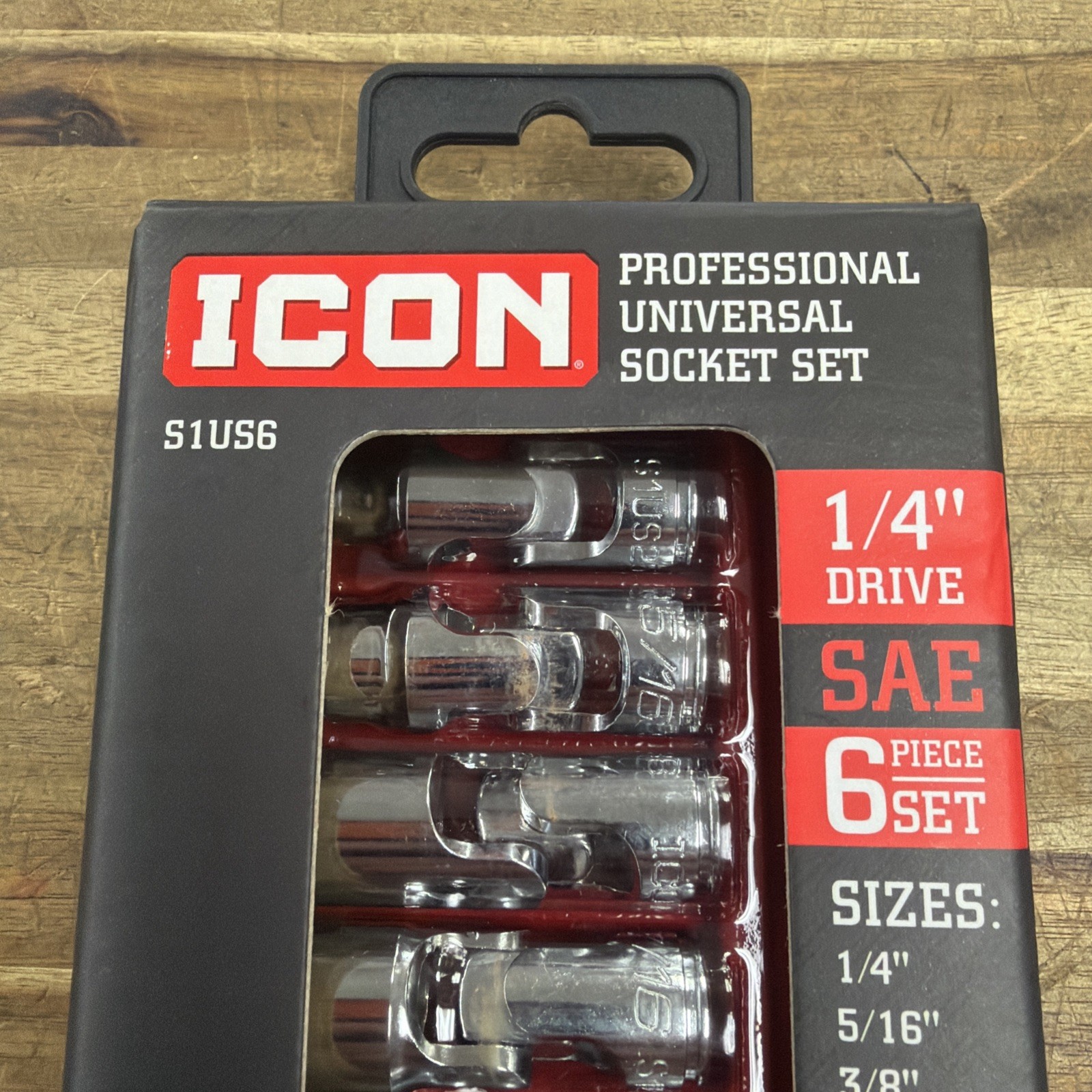 ICON S1US6 PROFESSIONAL UNIVERSAL SOCKET SET SAE 1/4″ DRIVE