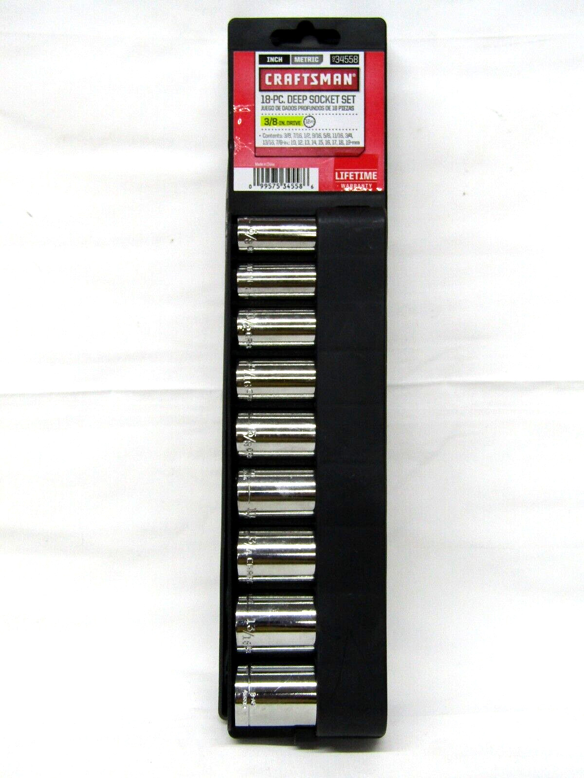 Craftsman 3/8″ 18pc Deep Socket Sets METRIC + SAE 34558 – SEALED