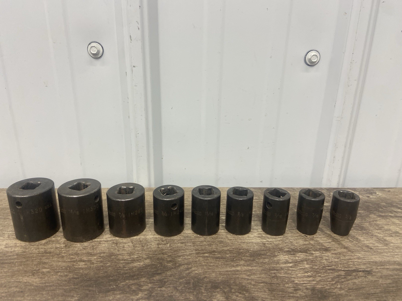 Snap-on SET 9 pc 6 point 1/2″ Dr IM320-IM120A Shallow Impact Socket Set