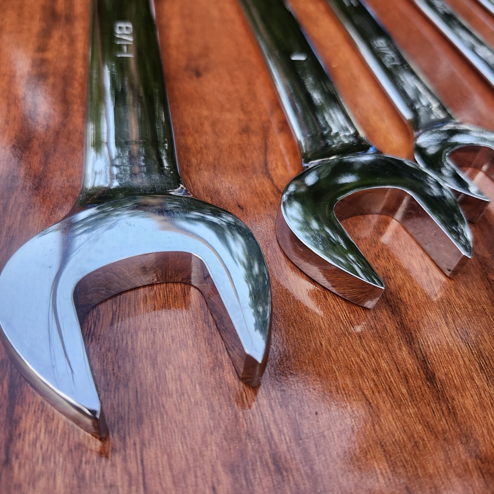 Vintage =Husky= USA 1-1/8″ to 1/4″ Full Polished Comb Wrench Set 11 Pc USA 🇺🇸