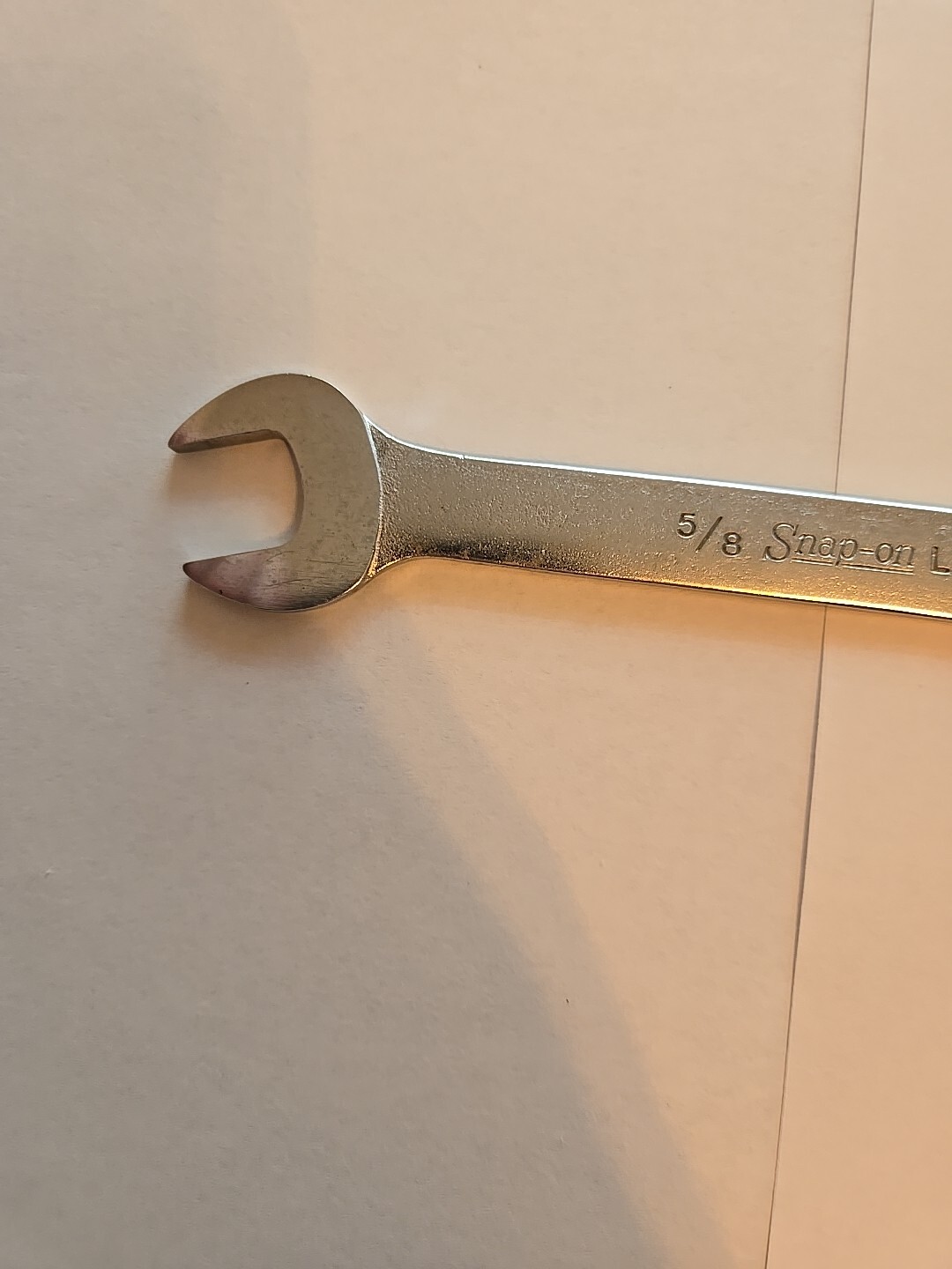 Snap On 5/8″-11/16″ Chrome Low Torque Slime Line Open End Wrench LTA2022