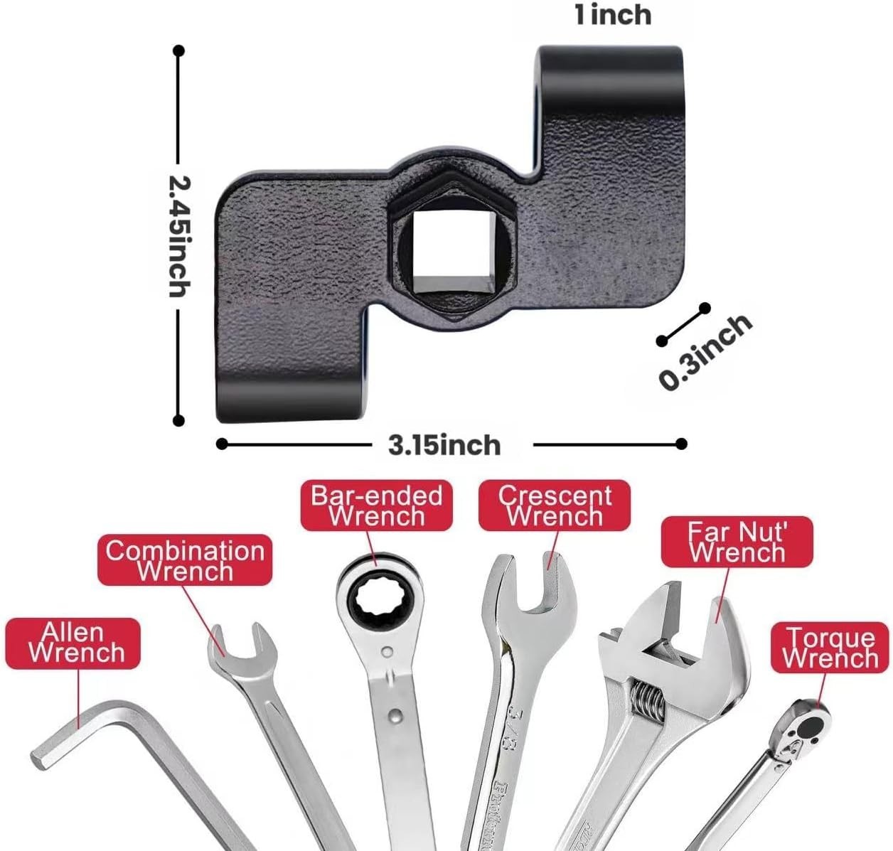 Universal Wrench Extender Breaker Bar and Offset Extension Wrench Adapters, W…