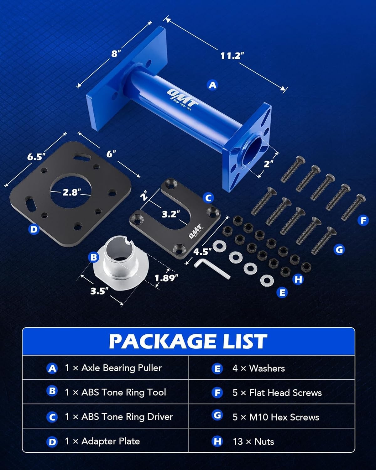Wheel Bearing Removal Tool Kit for Toyota 4Runner Tacoma T100 Tundra Hilux