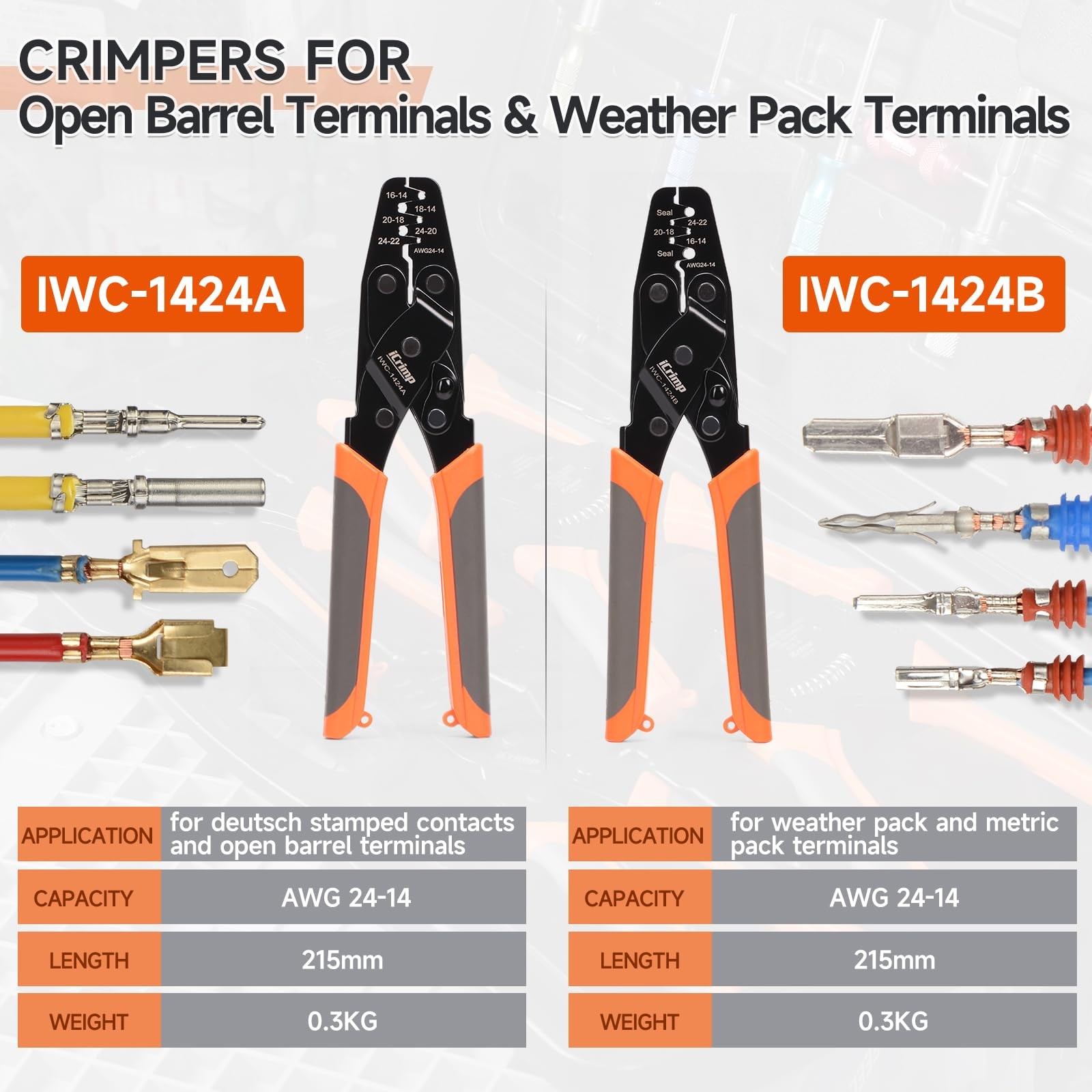 Closed Barrel Crimp Tool Weather Pack Deutsh DT Connector Kit 12pcs Removal Set