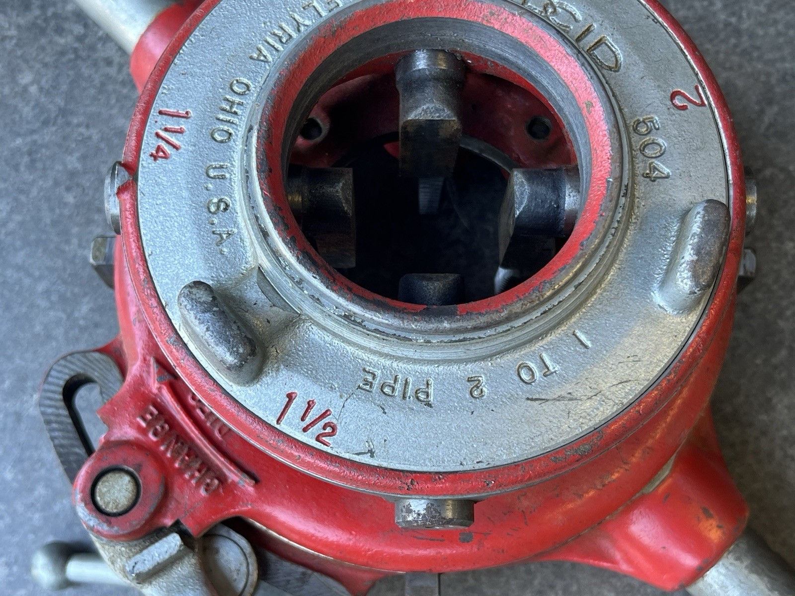RIDGID 504 Quick Opening 1″ – 2″ NPT Manual Pipe Threading Threader Die Tool USA