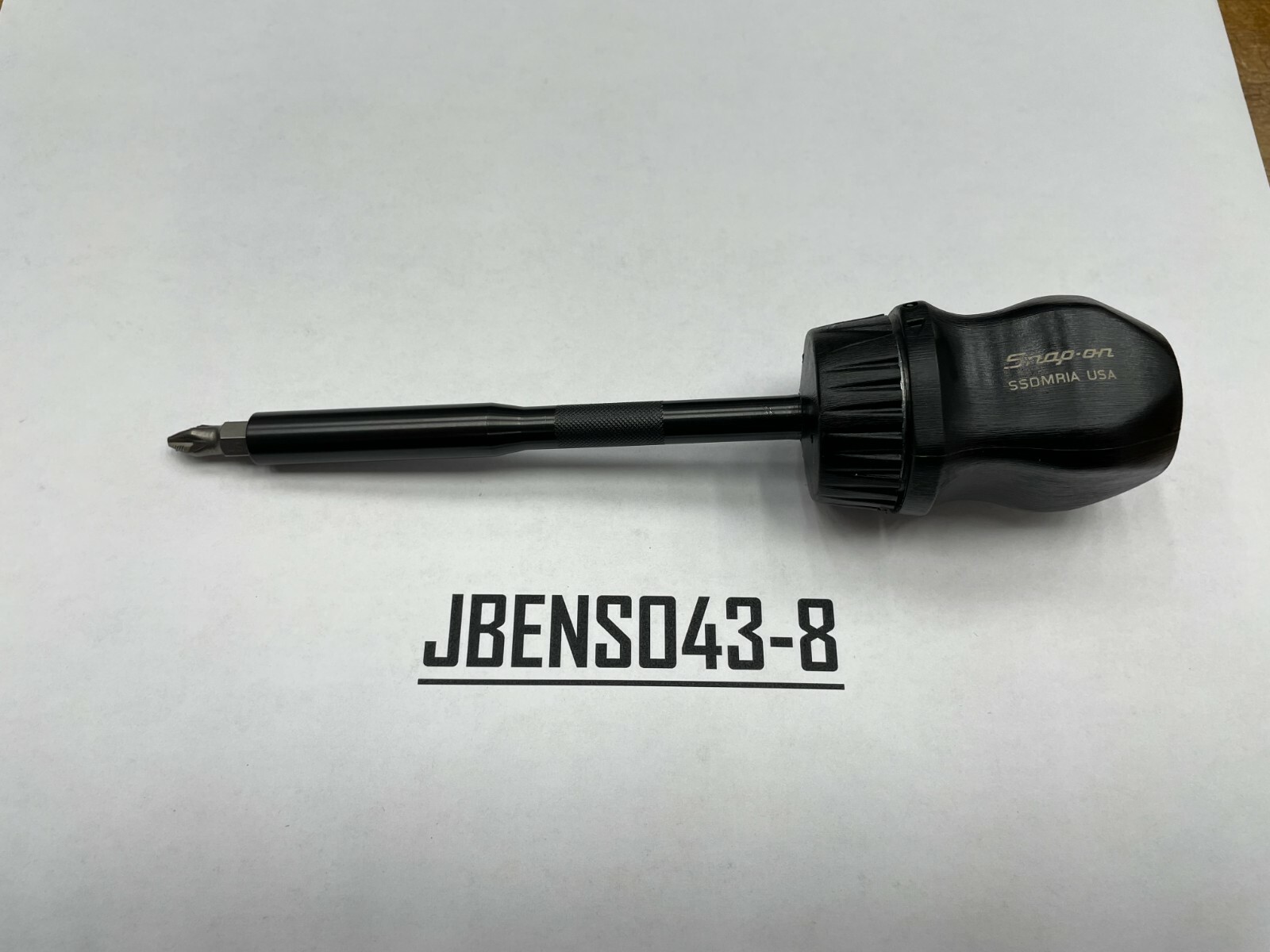 Snap-on Tools NEW RARE BLACK Stubby Hard Grip Long Shaft Ratcheting Screwdriver