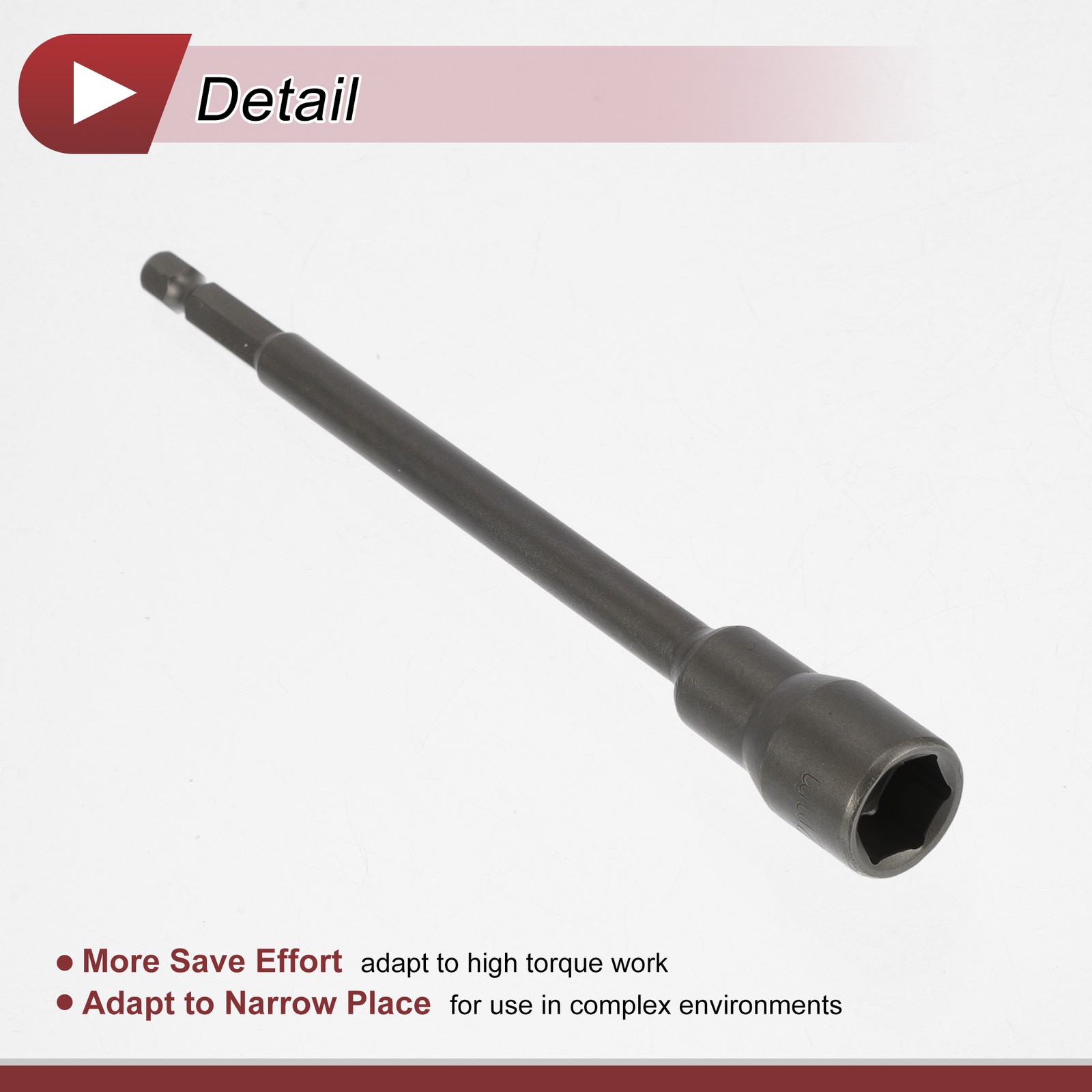 Universal Impact Socket 12mm 6 Point 150mm CR-MO Silver Tone 1 Pc