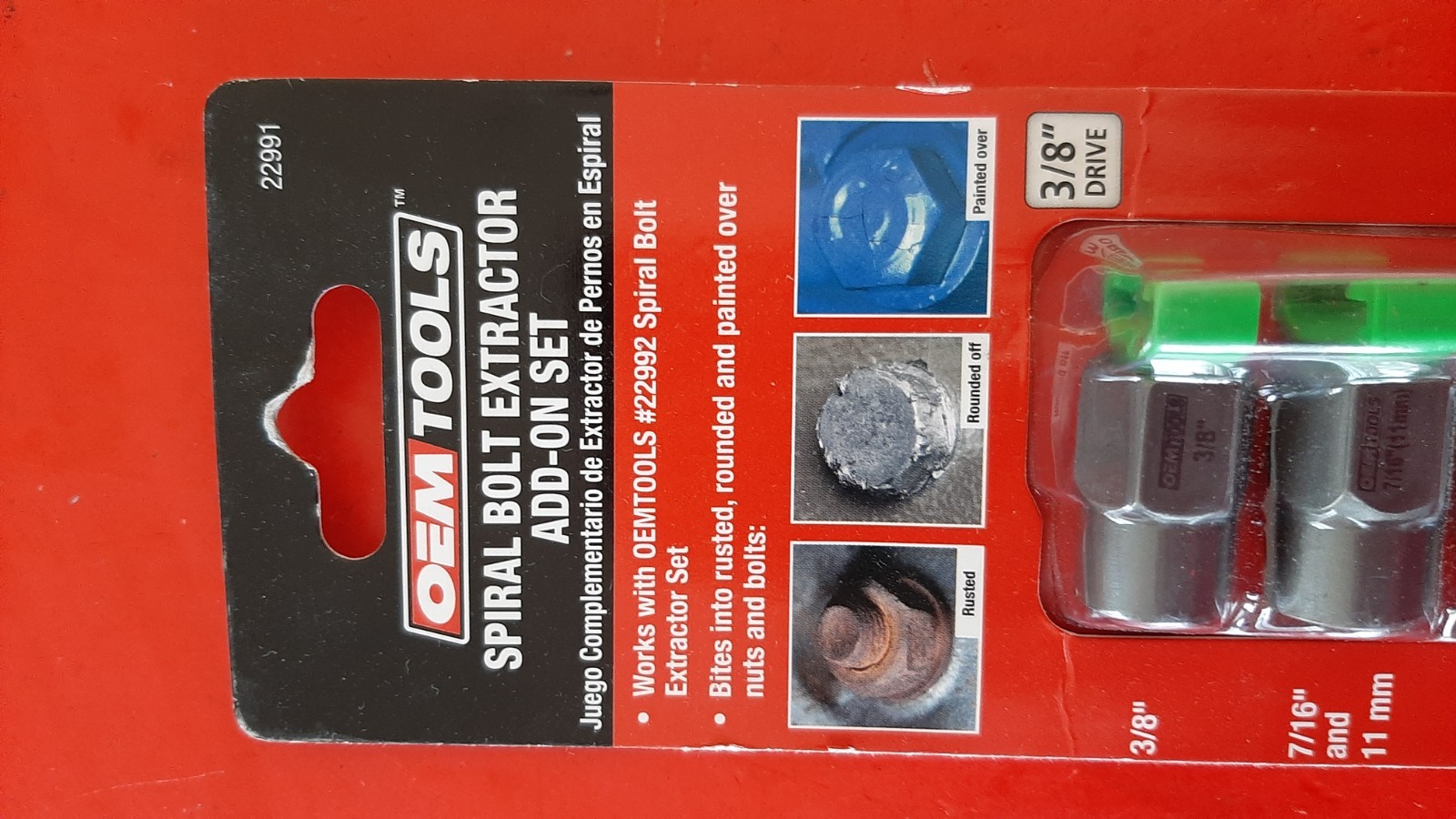 NEW OEM TOOLS 22991 Spiral Rounded Bolt Extractor Add-On Set SAE Metric