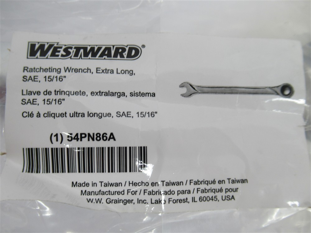 Westward 54PN86A , 15/16″ Extra Long Ratcheting Combination Wrench , 12 Point