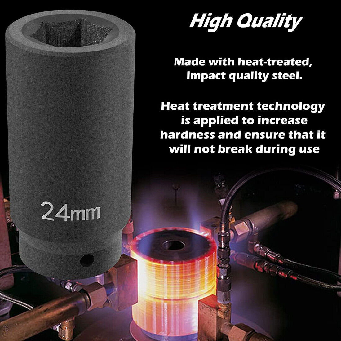 24mm Harmonic Balancer Socket for GM LS Engine Bolt Standard Impact Socket 77070