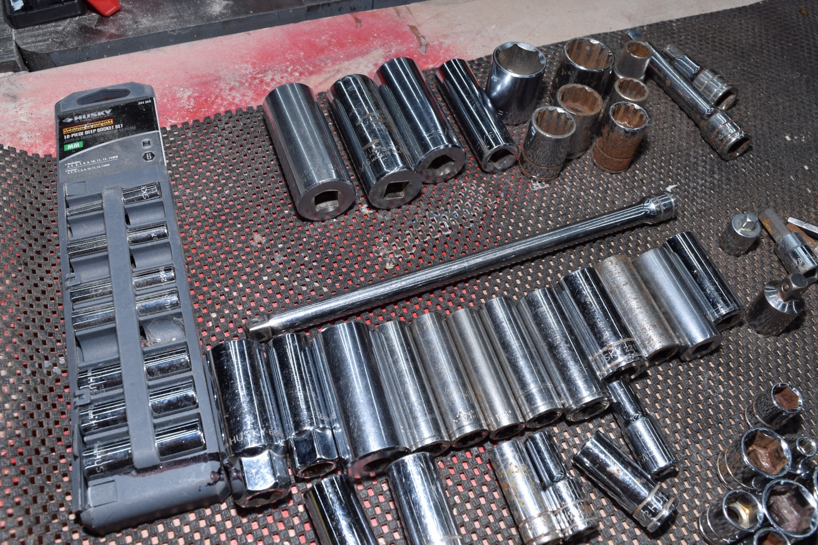 😳LARGE LOT 15LBS🫡 107 Pcs Sockets SAE Metric Drive 6 Point 12 Point Husky 5233