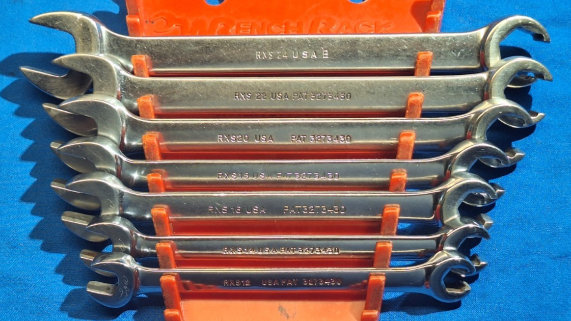 Old Logo Snap-On 7 piece RXS Open end Flare Nut SAE wrench set 3/4″ – 3/8″