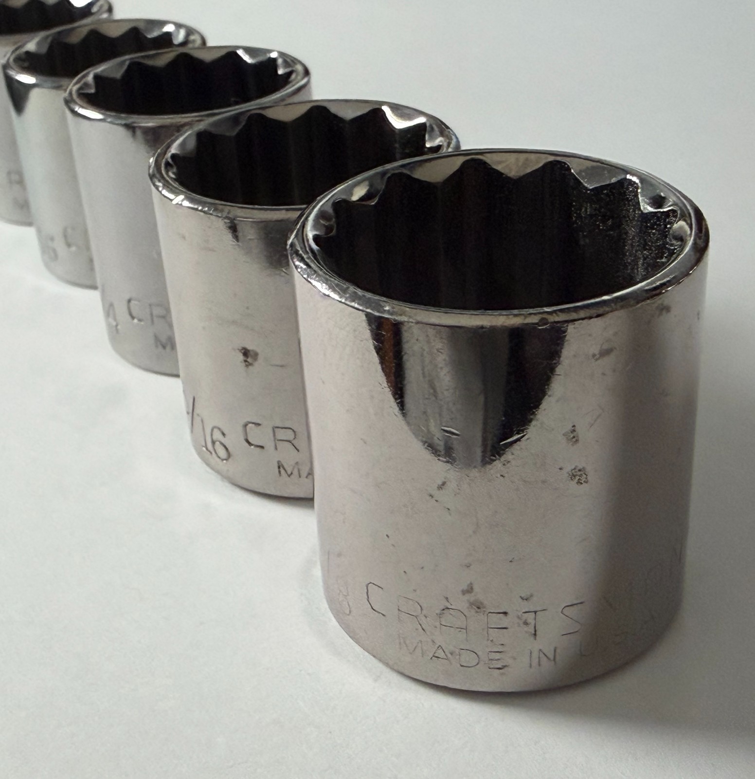 Craftsman 5 Piece Sockets 3/8″ Drive 12Pt -G2- 44335, 44336, 44337, 44338, 44339