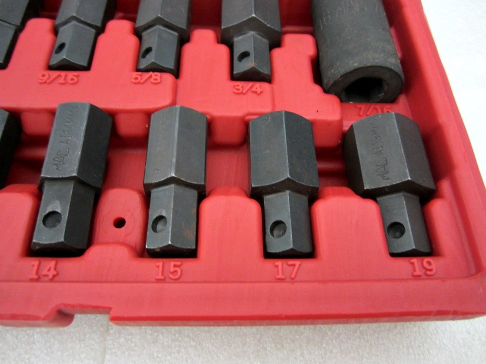 MAC Tools 1/2″ Drive 15pc SAE & Metric Hex Key Socket Set SVA15B