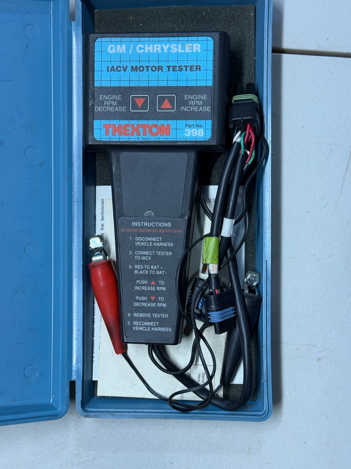 Thexton 398 IACV Motor tester GM / Chrysler Hand Tool W Accessories