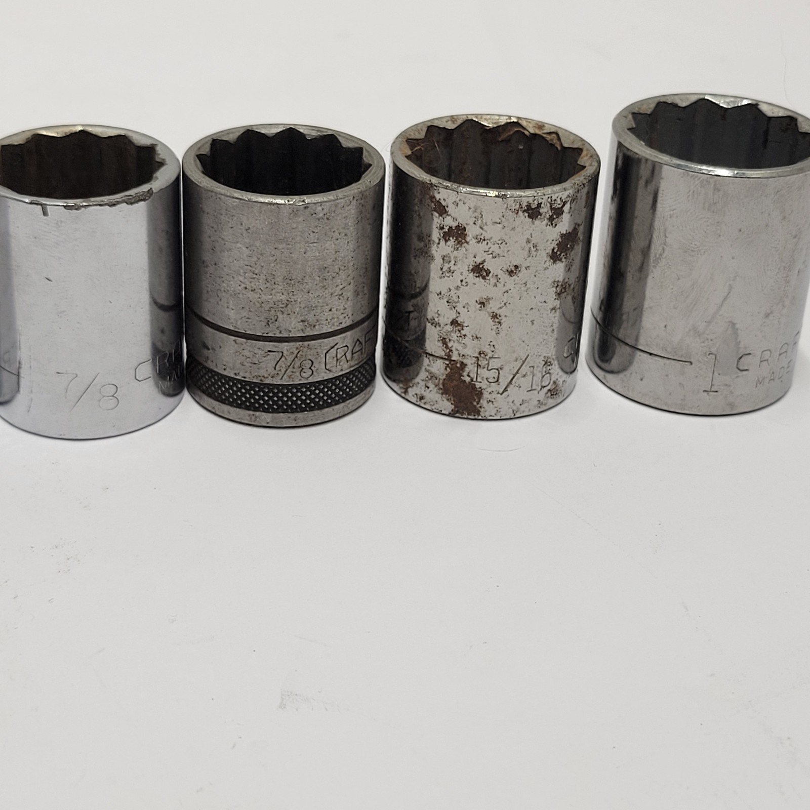 Craftsman USA 1/2″ Drive 8 PC Socket Set 9/16, 3/4, 13/16 7/8 15/16 1″ 12 Point