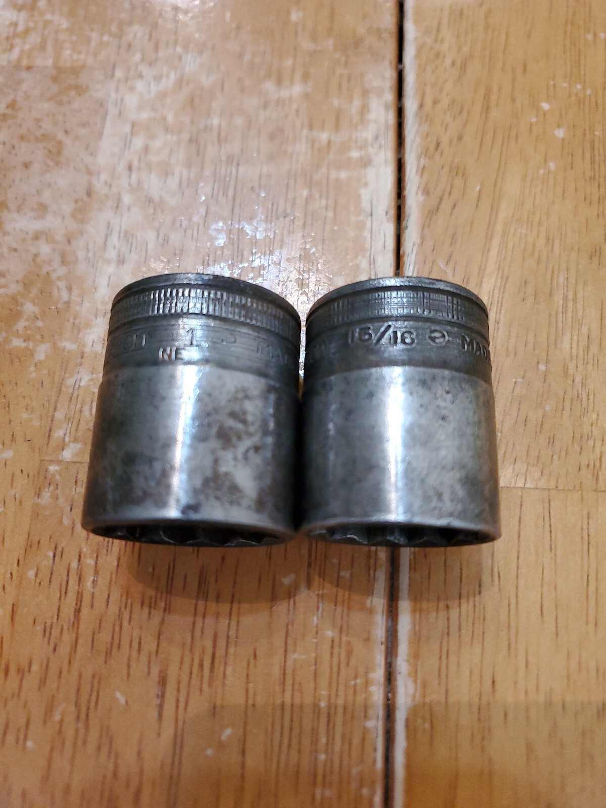 Snap On Vintage 1/2″ Drive 5/8″ 3/4″ 15/16″ 1″ 1-1/8″ 1-3/16″ 12PT Sockets Lot