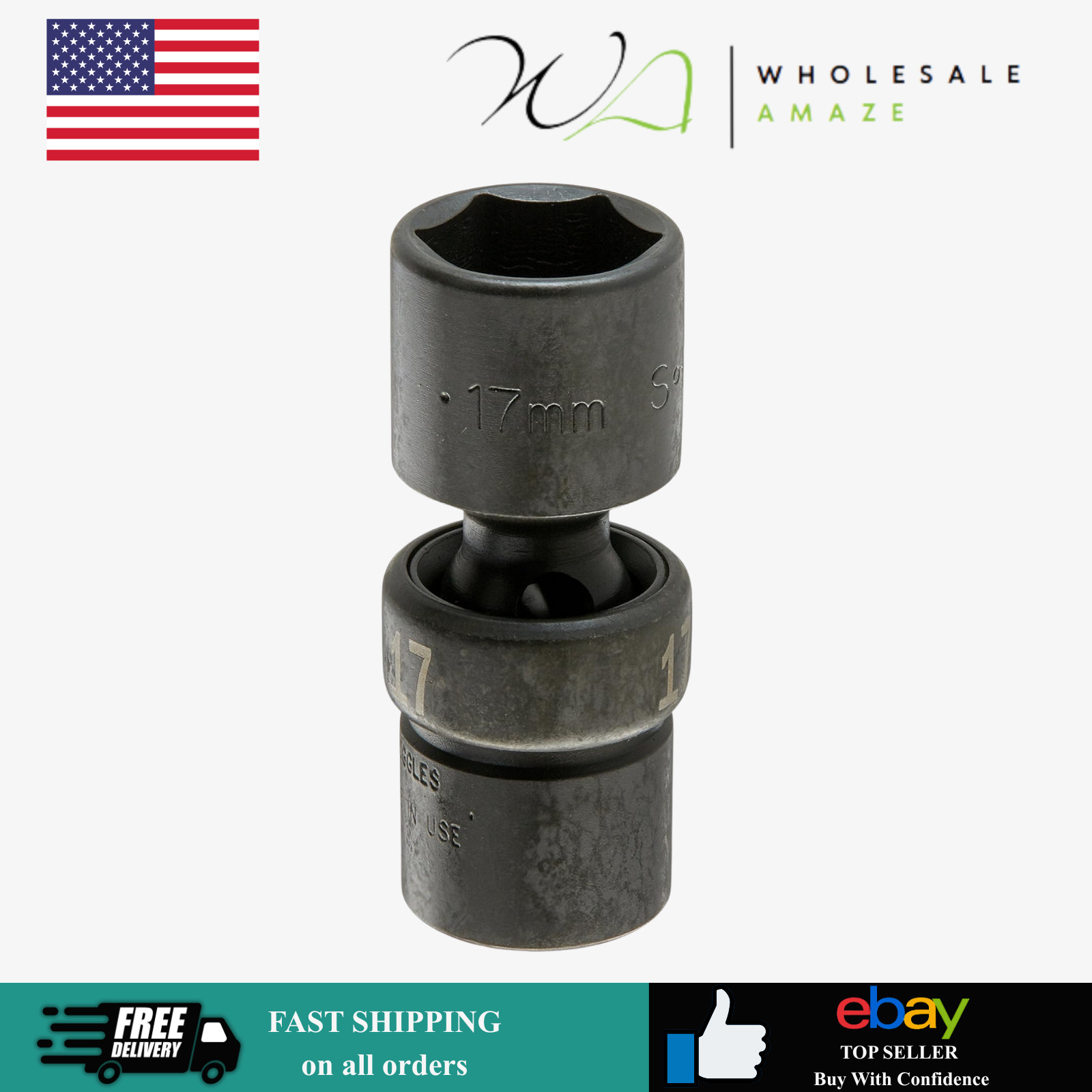 SK Tools USA 3/8″ Drive, 17MM, 6 Point, Standard Swivel Impact Socket | 33367