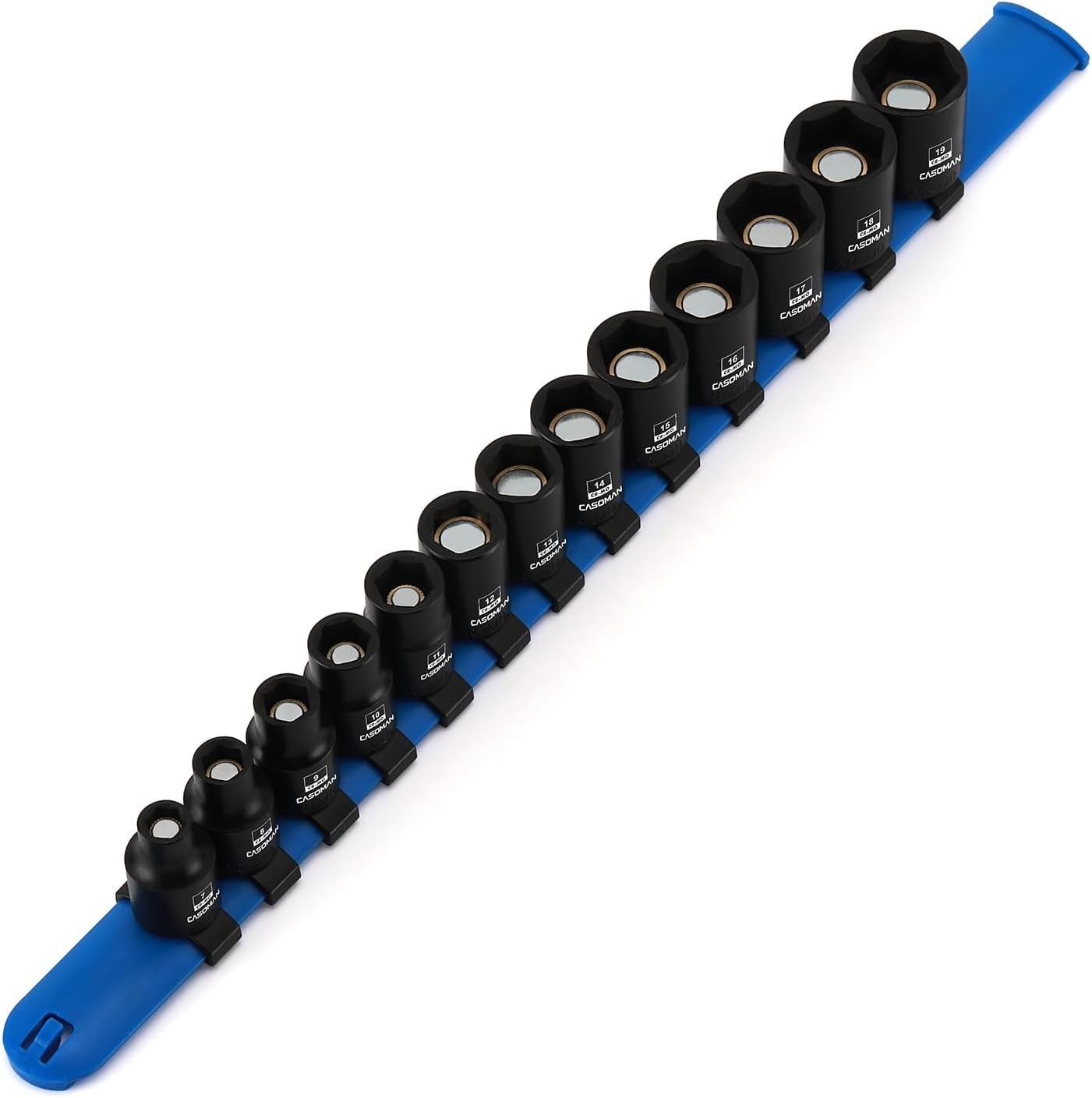 13PCS 3/8″Drive Magnetic Impact Socket Set Deep 6-Point Metric 7mm to 19mm