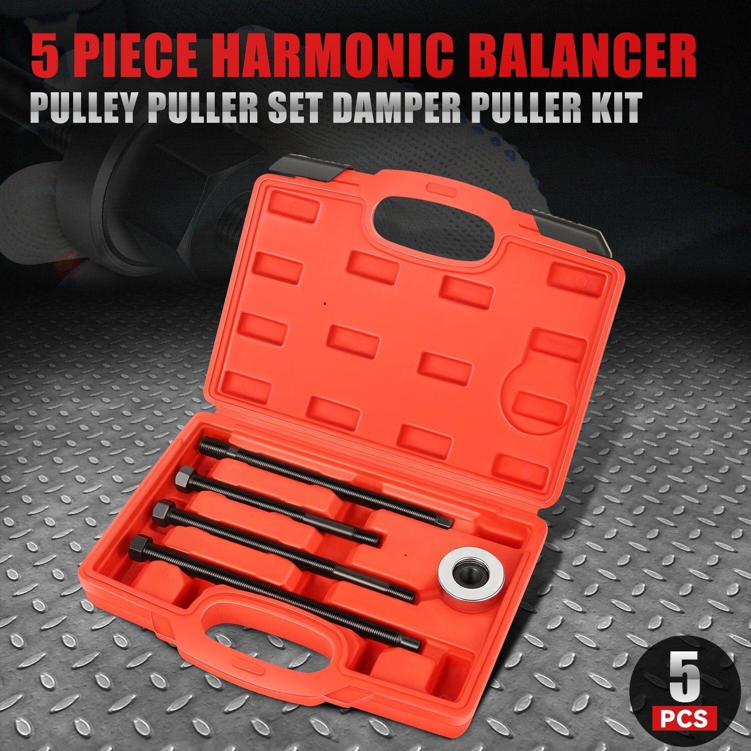 For Dodge/Chrysler Ford GM 5Pcs Long Reach Harmonic Balancer Installer Tool Kit
