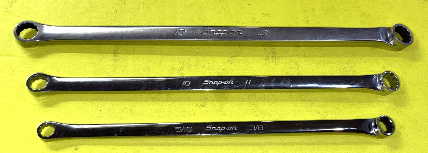 SNAP-ON TOOLS 3 PIECE SAE. & METRIC HIGH PERFORMANCE 15% OFFSET BOX WRENCHES