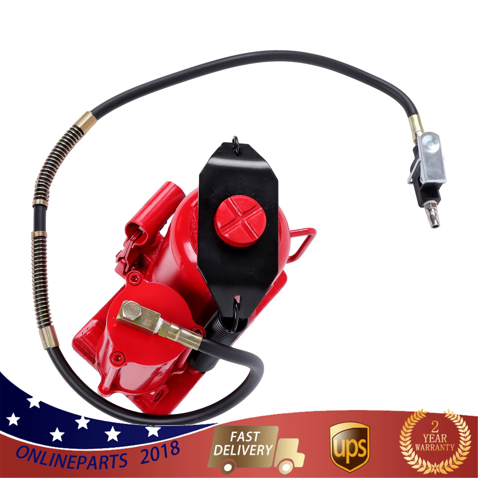 Pneumatic Air Hydraulic Bottle Jack with Manual Hand Pump, 20 Ton (40,000 lb)