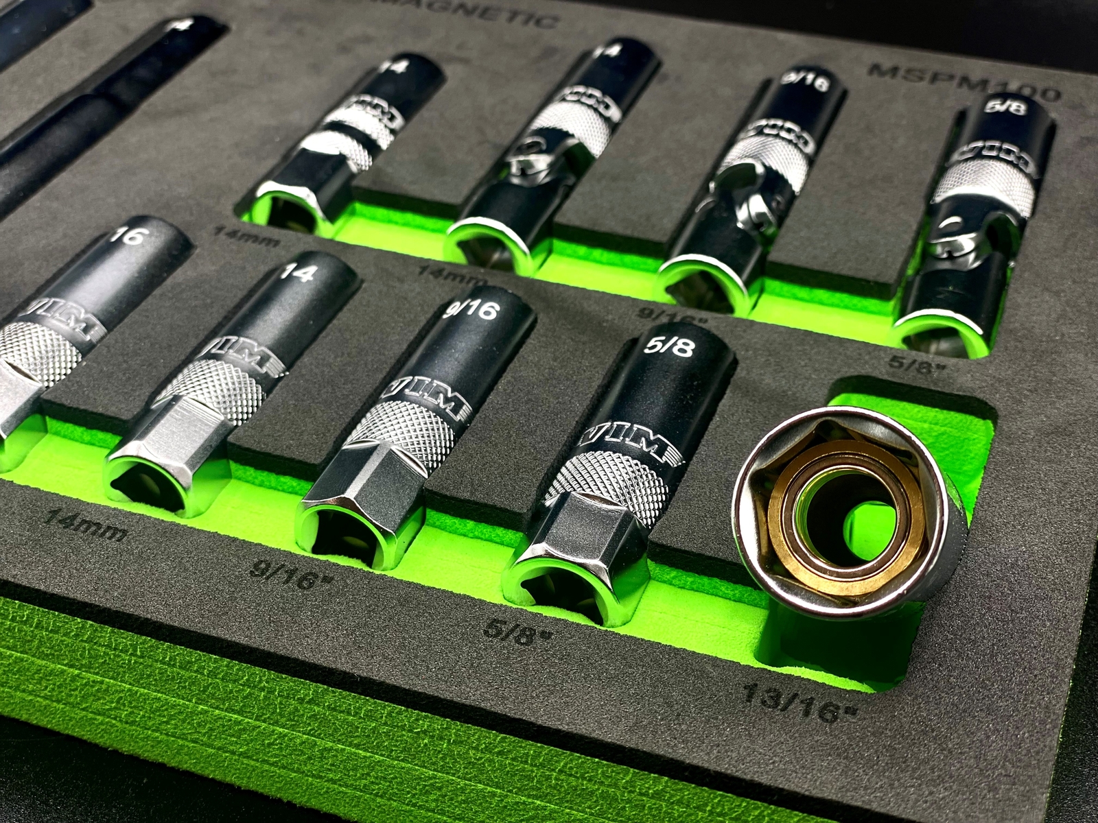 VIM Tools MSPM100 12 PC. 3/8» DR. MAGNETIC SPARK PLUG MASTER SET