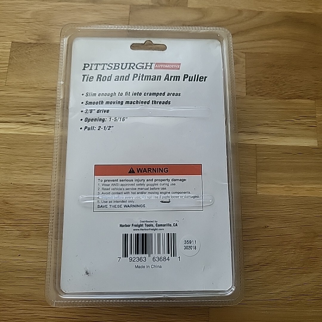 Pittsburgh Automotive Tie Rod and Pitman Arm Puller NEW SEALED